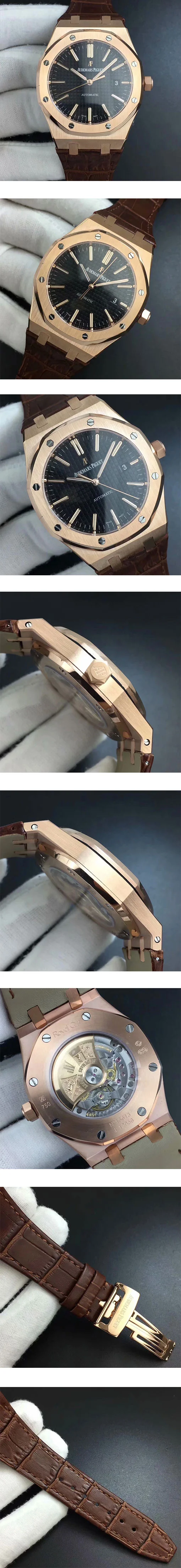 オーデマピゲ ロイヤルオーク 3120ムーブメント41mm 15400OR.OOD002CR.01 スーパーコピー時計 ブラック文字盤