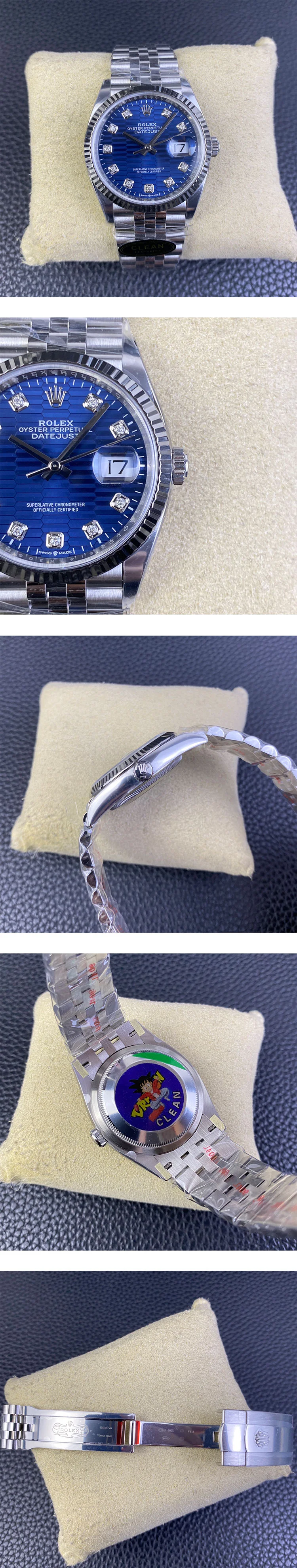 ロレックススーパーコピー デイトジャスト 36mm フルーM126234-0057テッドブルー