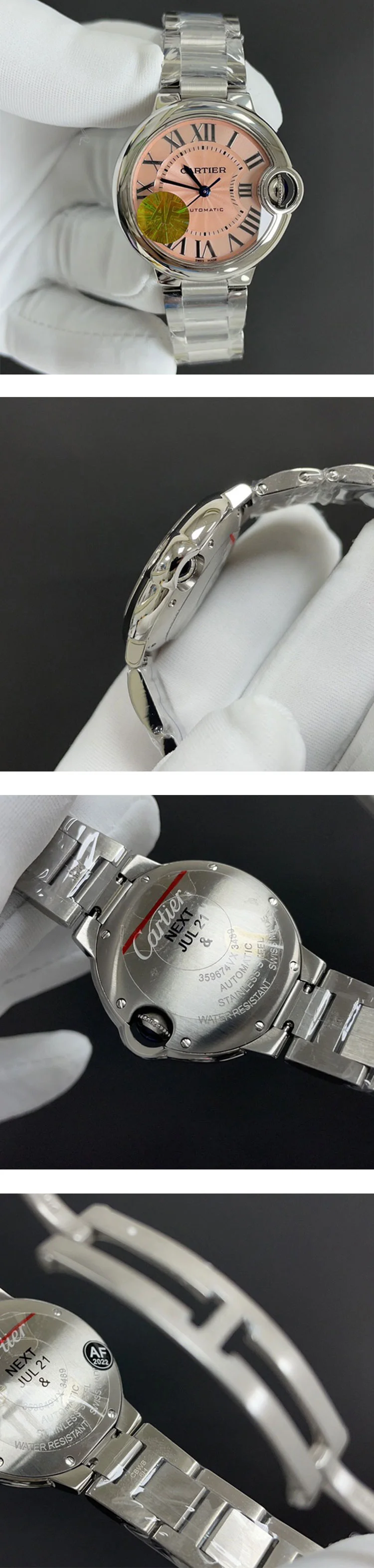 2023カルティエコピー時計偽物 バロンブルー 33mm ピンク W6920100