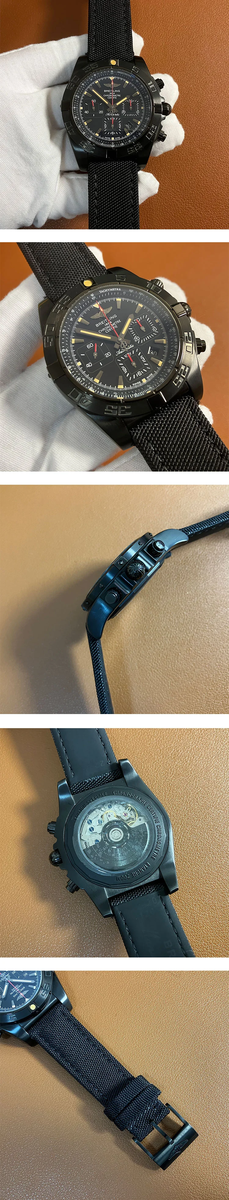 コピー時計ブライトリングn級 ミリタリーラバーベルト クロノマット 44 ブラックスチール M011B35ARB