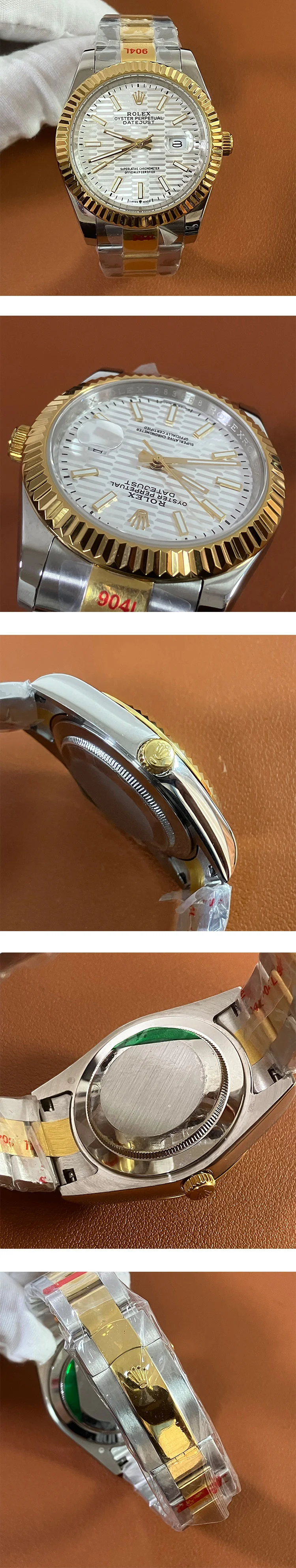 新作ロレックス時計コピー126333 デイトジャスト41mm グレー デンフルーテッド文字盤