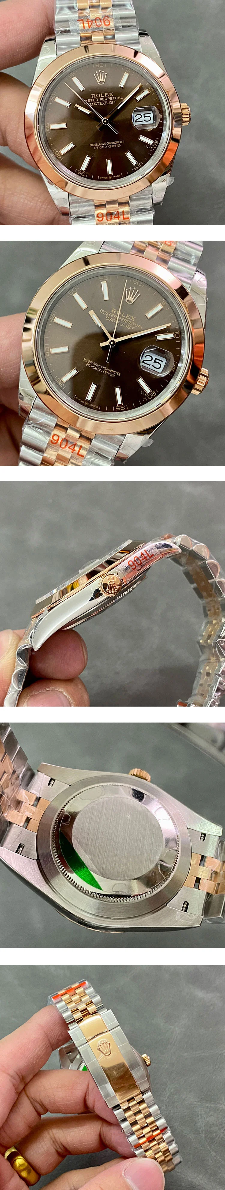 2023最完璧ハイグレード デイトジャスト 41mm ロレックスM126301-0002 チョコレート