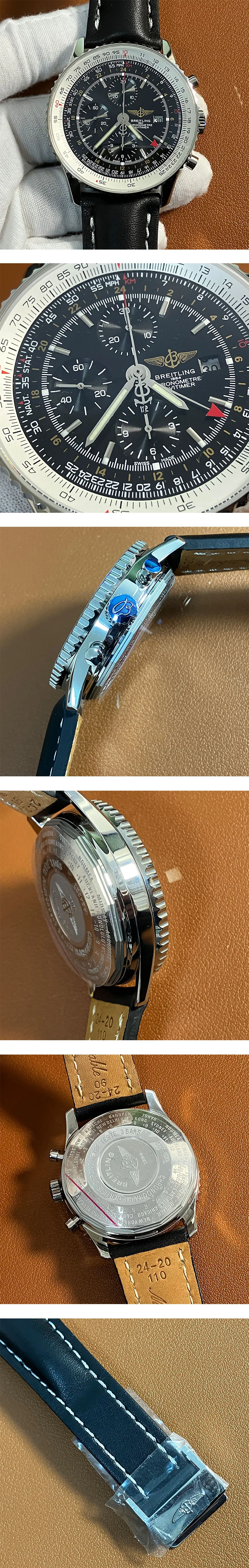 スーパーコピー時計ブライトリング ナビタイマー GMT ブラック 46mm A24322121B1X1