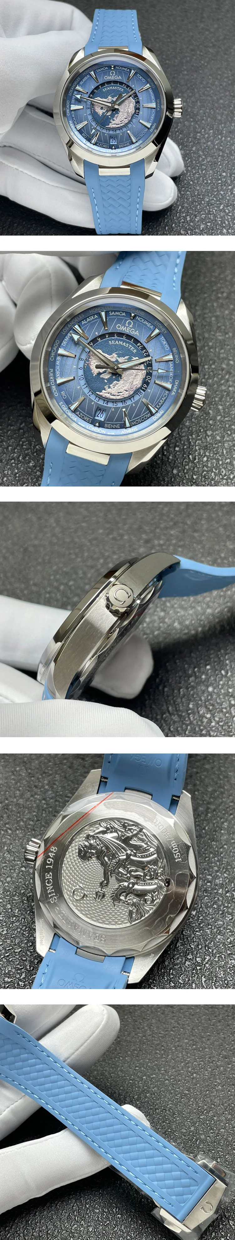 大人気オメガコピー時計 シーマスター アクアテラ ワールドタイマー 43MM サマーブルー 220.12.43.22.03.002