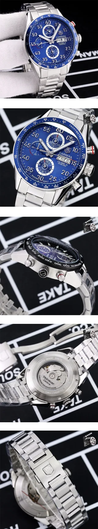 タグ・ホイヤースーパーコピー時計 カレラ キャリバー16 ネイビー クロノグラフ 21600振動 CV2A1V.BA0738