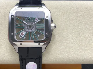 2025年に超お買い得カルティエサントス腕時計ホローレザーベルトシリーズ 174537