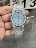 高級新商品オーデマピゲ男性のロイヤルオークフルダイヤモンド ブルーダイヤル2針時計 172274