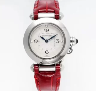 新作カルティエスーパーコピー時計 パシャ 30mm レッド革バンド WSPA0021-1-2