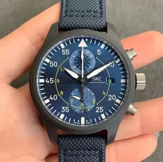 ブルーIWC時計IW389008 パイロットクロノグラフ ブルーエンジェルス