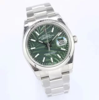 ロレックスコピー腕時計激安 デイトジャスト 36mm グリーンパーム 126200-1