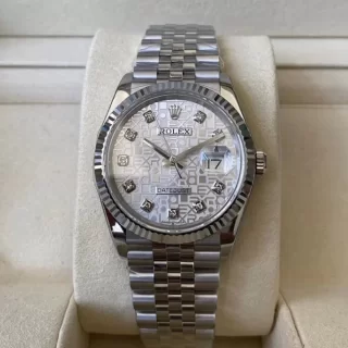 高品質ロレックススーパーコピー時計 デイトジャスト 36mm シルバーコンピューター 10Pダイヤ 1162357