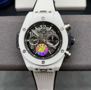 BBF製 2023最完璧ウブロ ビッグバン ウニコ 42mm ホワイトセラミック 441.HX.1171.RX