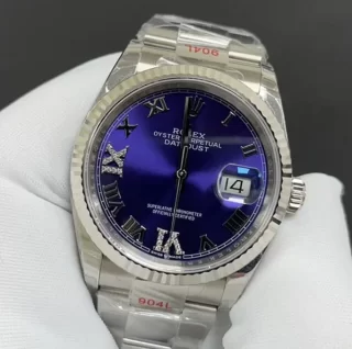 ROLEXスーパーコピー時計 デイトジャスト 36 オーベルジーヌ VI IXダイヤ 126234