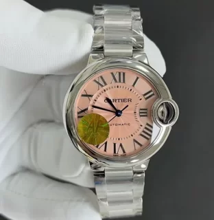 2023カルティエコピー時計偽物 バロンブルー 33mm ピンク W6920100