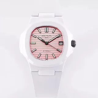 高級改装AET パテック フィリップコピー時計 ノーチラス ティファニーブルー 40mm ピンク 57111A-018-1