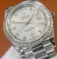 ロレックススーパーコピー時計41mm デイデイトII シルバー ベゼルダイヤ 218349A-1 (2)