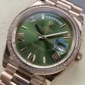 2023ロレックス デイデイト 時計コピー 40mm オリーブグリーン/ローマ文字盤 3255自動巻 M228345RBR-0011 (2)