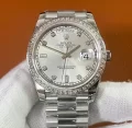 ロレックススーパーコピー時計41mm デイデイトII シルバー ベゼルダイヤ 218349A-1 (1)