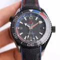 新品オメガコピー時計 クロノメーターGMT ETNZディープブラック シーマスター プラネットオーシャン 215.92.46.22.01.004 (1)
